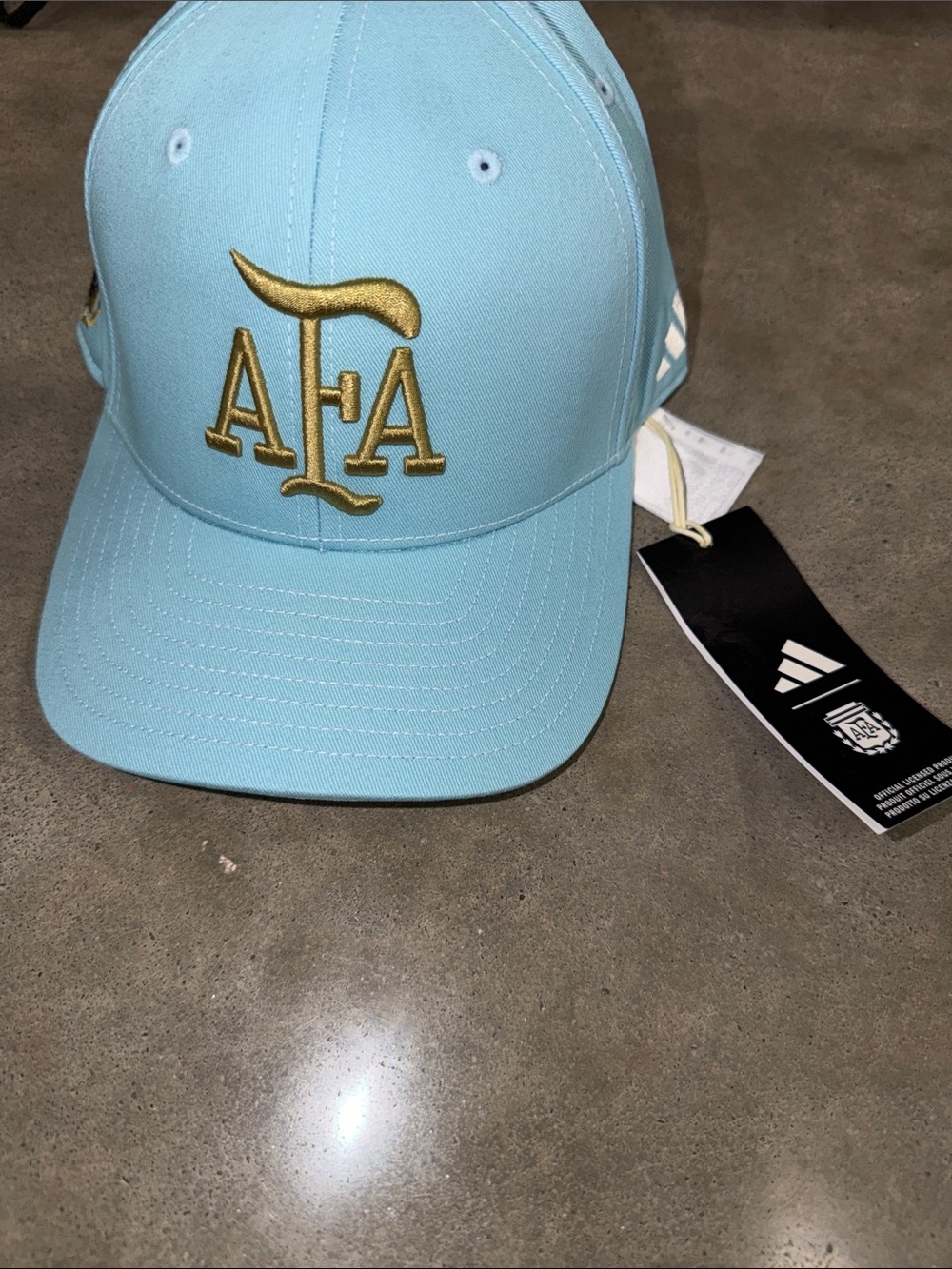 adidas Light Blue Baseball Cap with Gold AFA Embroidery